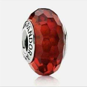 Pandora, red fascinating, Murano glass bead.